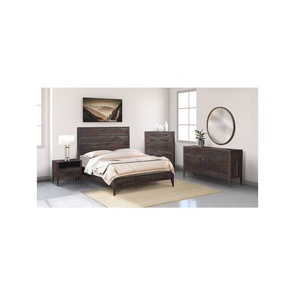 Alt View 1. Porter Designs - Fall River Solid Sheesham Wood Nightstand, Gray - Gray.