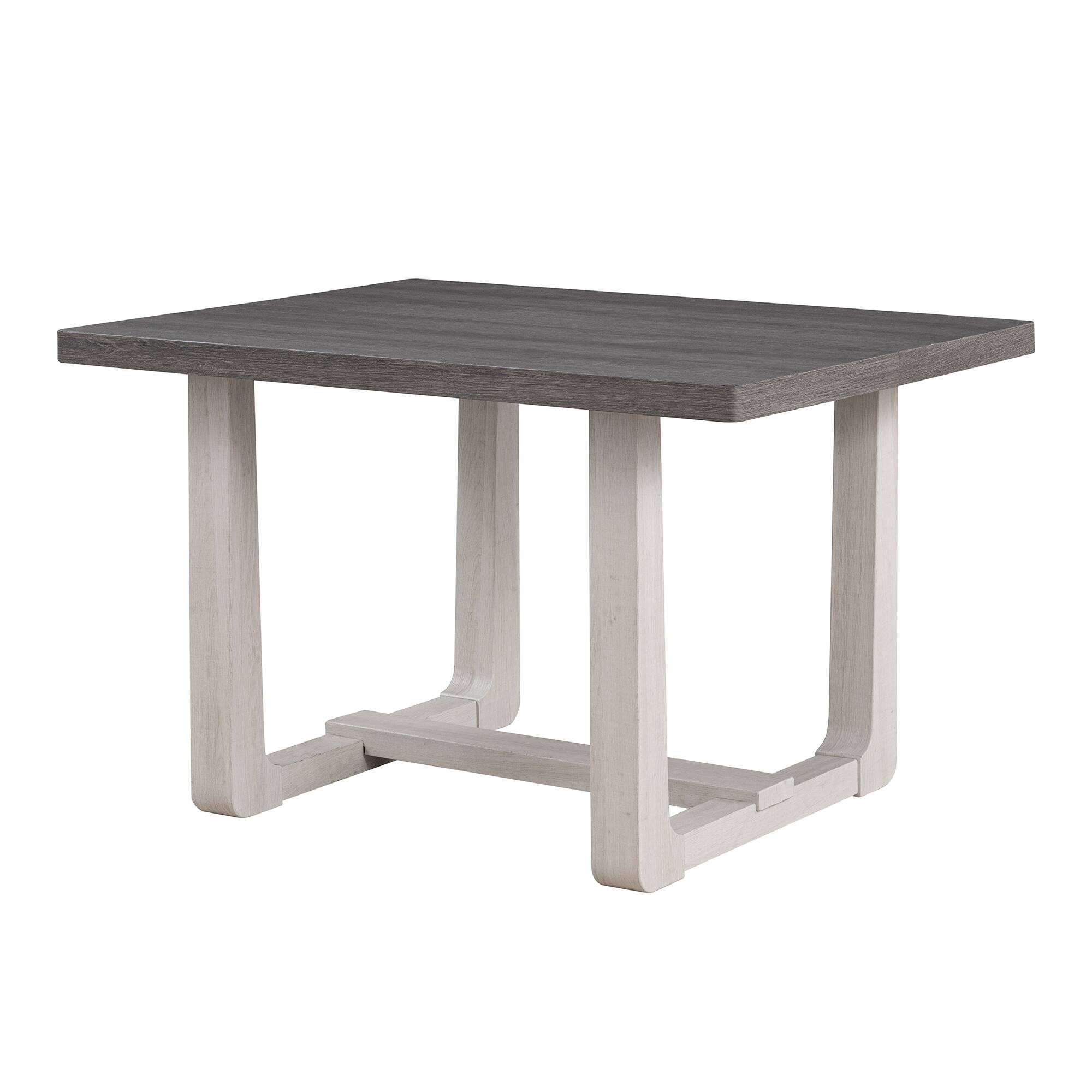 Vaczon - Transitional Engineered Wood Dining Table with Rubberwood Trestle Base, Durable & Stylish for Modern Dining Rooms - Gray