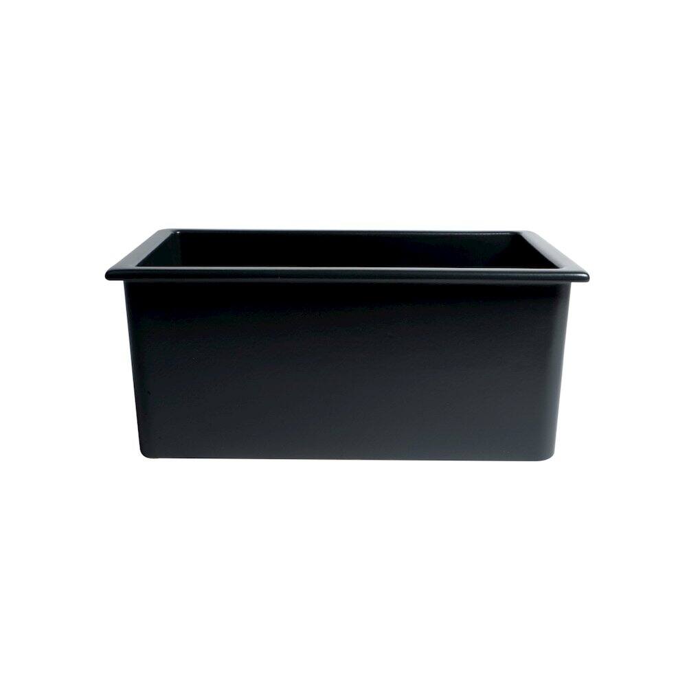 Alt View 5. Alfi - ALFI brand Black Matte 24 x 18 Fireclay Undermount / Drop In Fireclay Kitchen Sink - Black.