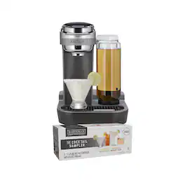 Bartesian - Duet Starter Bundle: Compact Cocktail Machine and 4-Pack Variety Capsules - Black/Stainless Steel - Silver