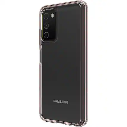 Left. SaharaCase - Hybrid-Flex Hard Shell Case for Samsung Galaxy A03 and A03s - Clear/Rose Gold.