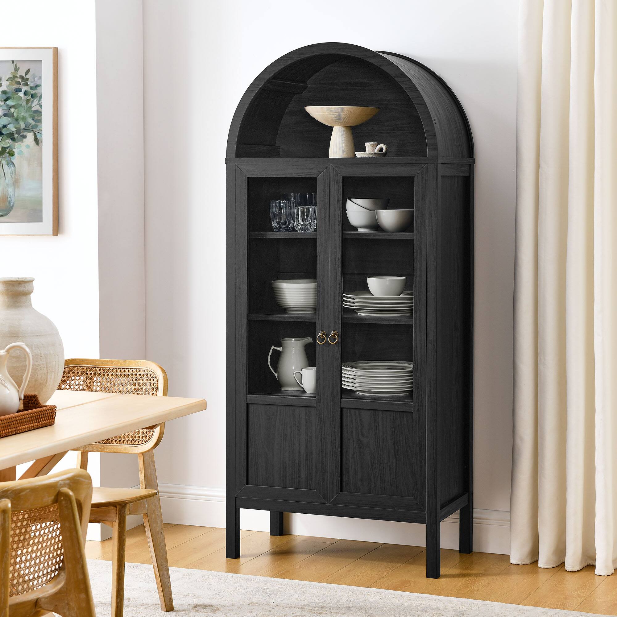 Alt View 1. Modway - Tessa Tall Arched Storage Display Cabinet by Modway - Black.