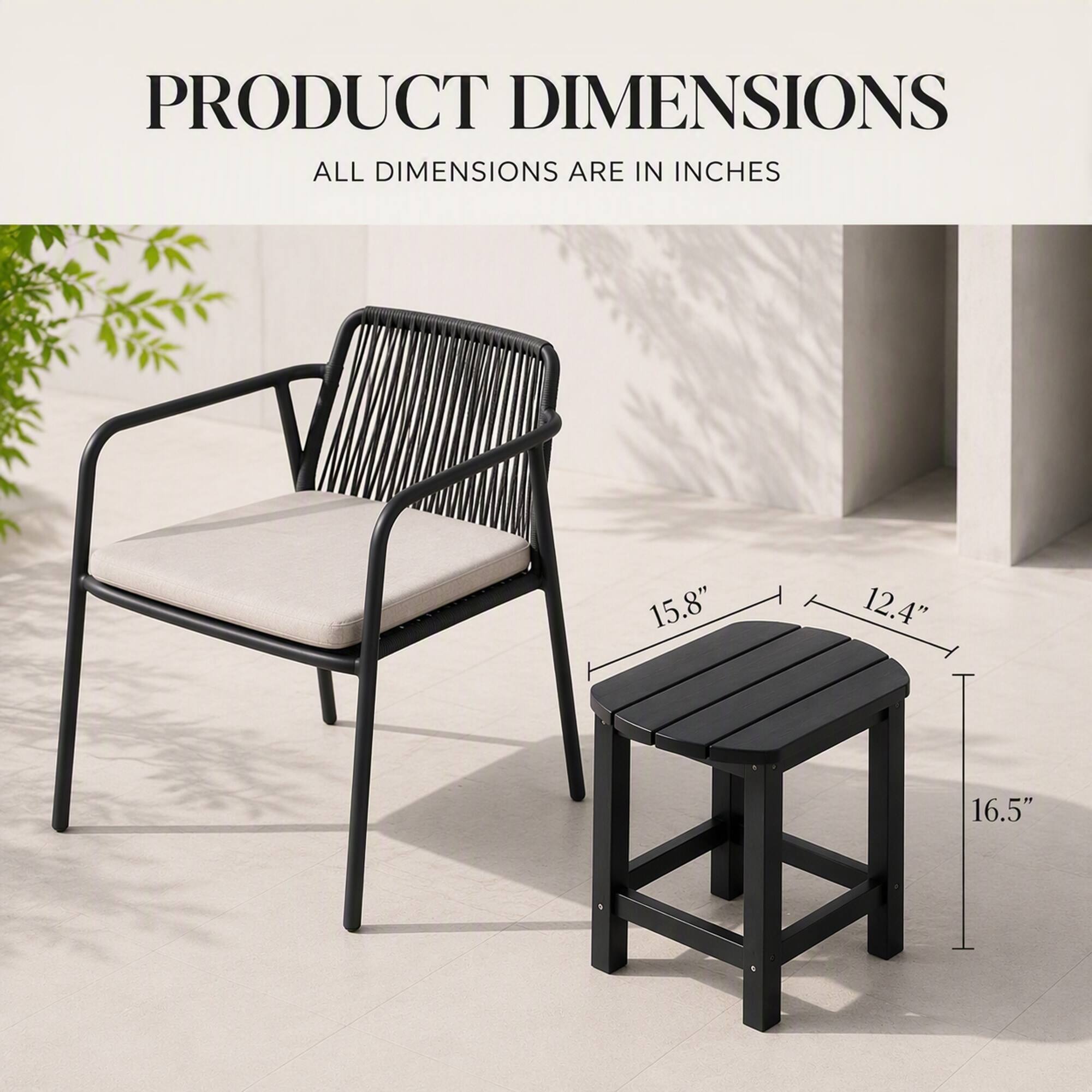 PRODUCT DIMENSIONS  
ALL DIMENSIONS ARE IN INCHES  
15.8"  
12.4"  
16.5"