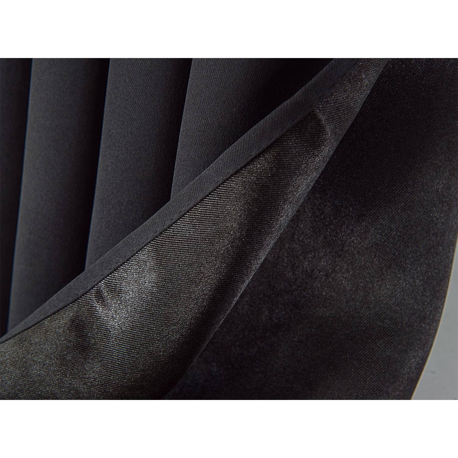 Left. RT Designers Collection - RT Designer Collection Anchorage 2 Pack Blackout Grommet Luxurious Modern Design Curtain Panel Pair 36" x 84" Black - Black.