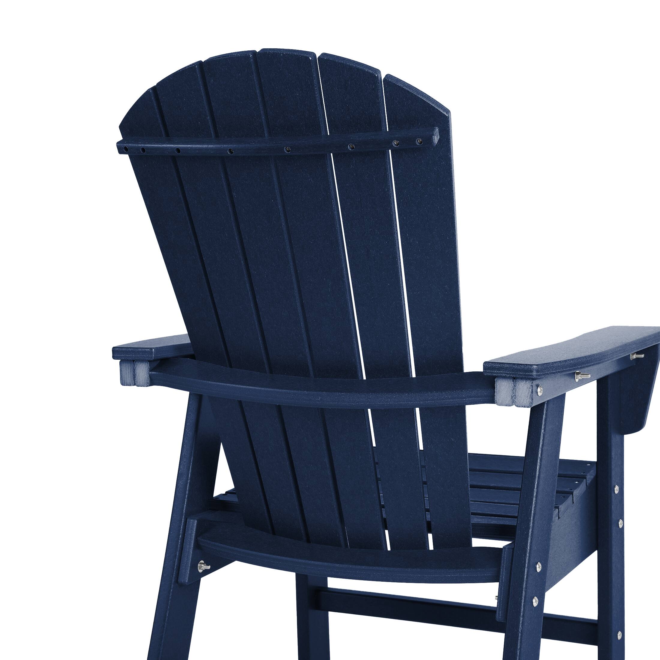 Alt View 5. WestinTrends - WestinTrends Dylan Outdoor Patio Shell-back Adirondack Dining Chair Weather Resistant - Navy Blue.
