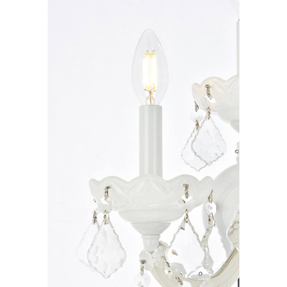 Alt View 1. Elegant Lighting - Maria Theresa 3 light white Wall Sconce Clear Royal Cut Crystal - White.