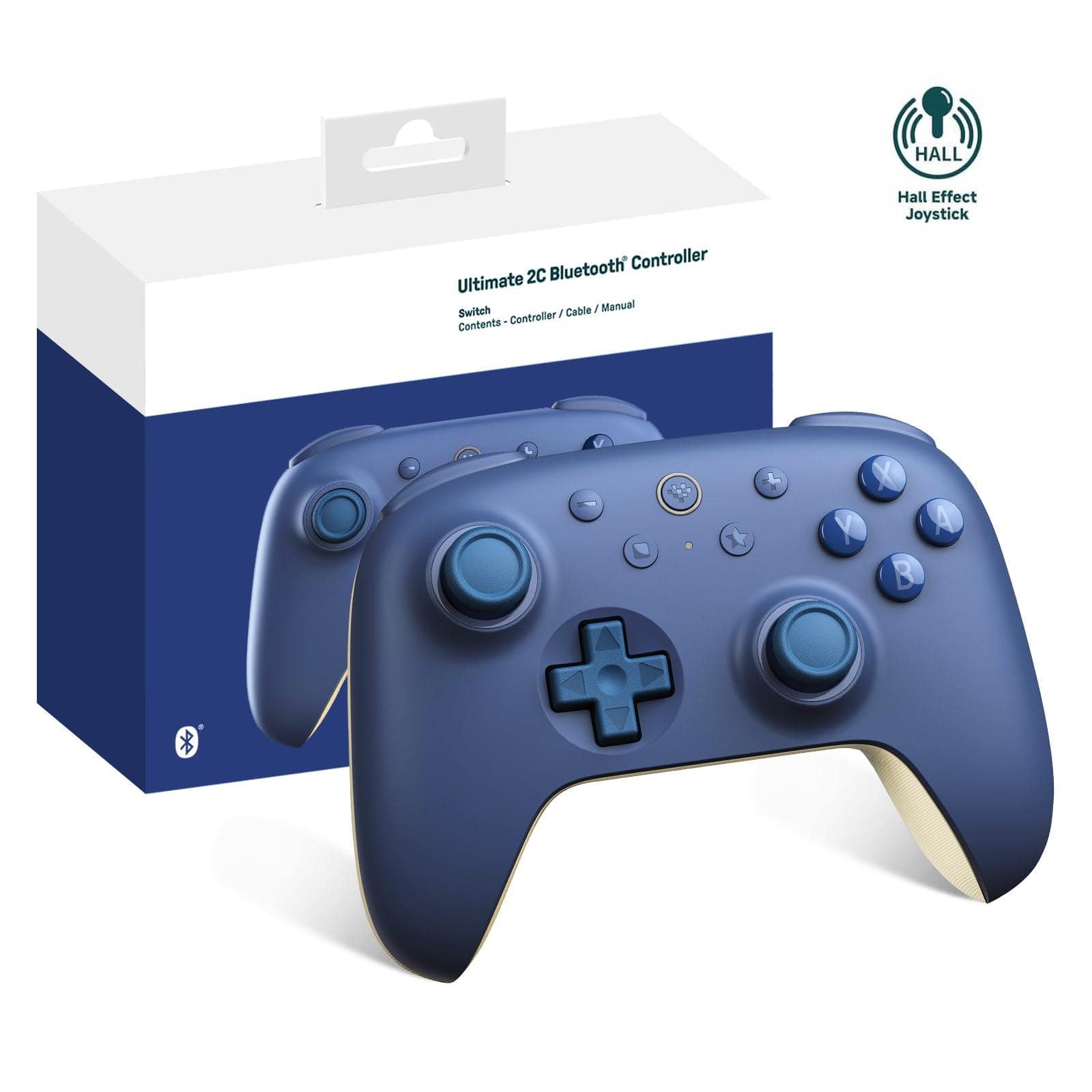 Reds Spade - Ultimate 2c Controller hall Effect Joystick Update - For Switch switch 2 With Remappable L4 r4 Bumpers 6-axis - Dark Blue