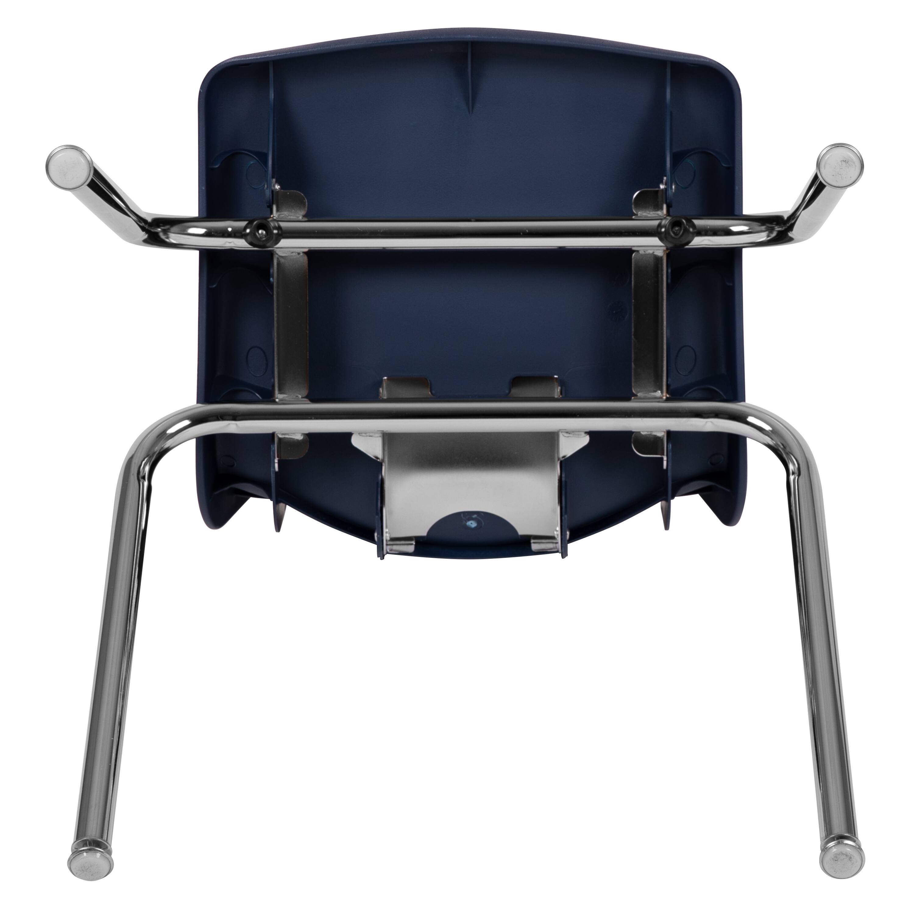 Alt View 7. Emma + Oliver - 4-pack Student Stack School Chair - 18-inch - Navy.