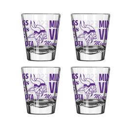 Logo Brands - Minnesota Vikings 4-Pack 2oz. Shot Glass Set - Multicolor