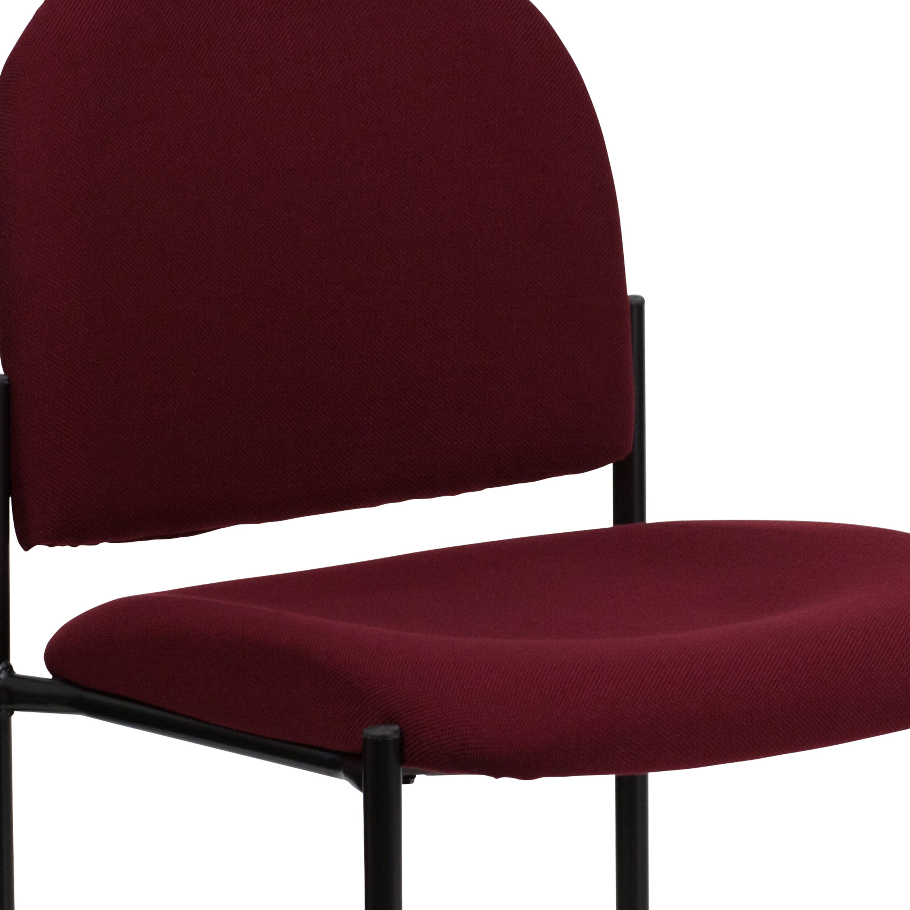 Alt View 9. Emma + Oliver - Comfort Stackable Steel Side Reception Chair - Burgundy Fabric.