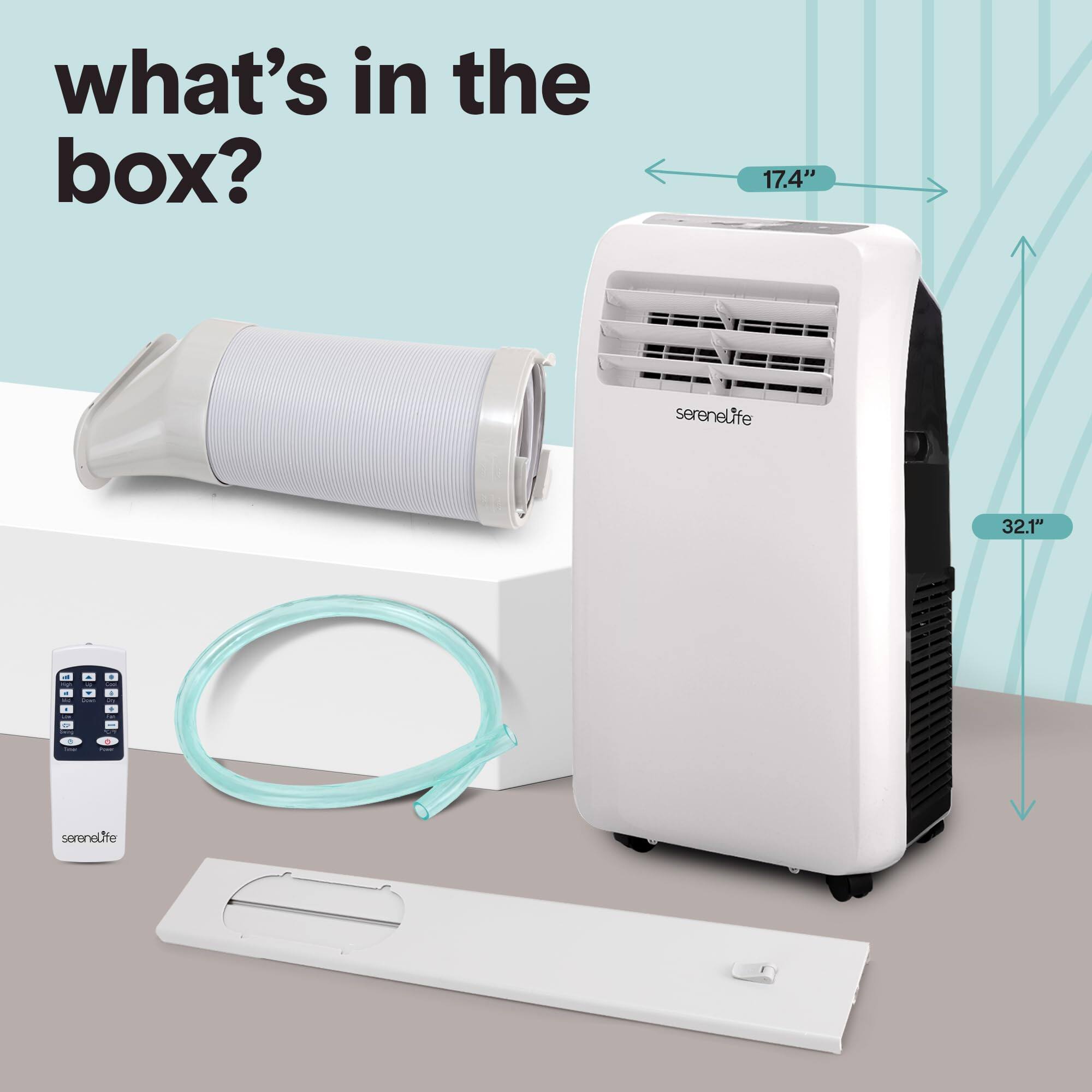 what's in the box?  
17.4" serenelife  
32.1"  
serenelife