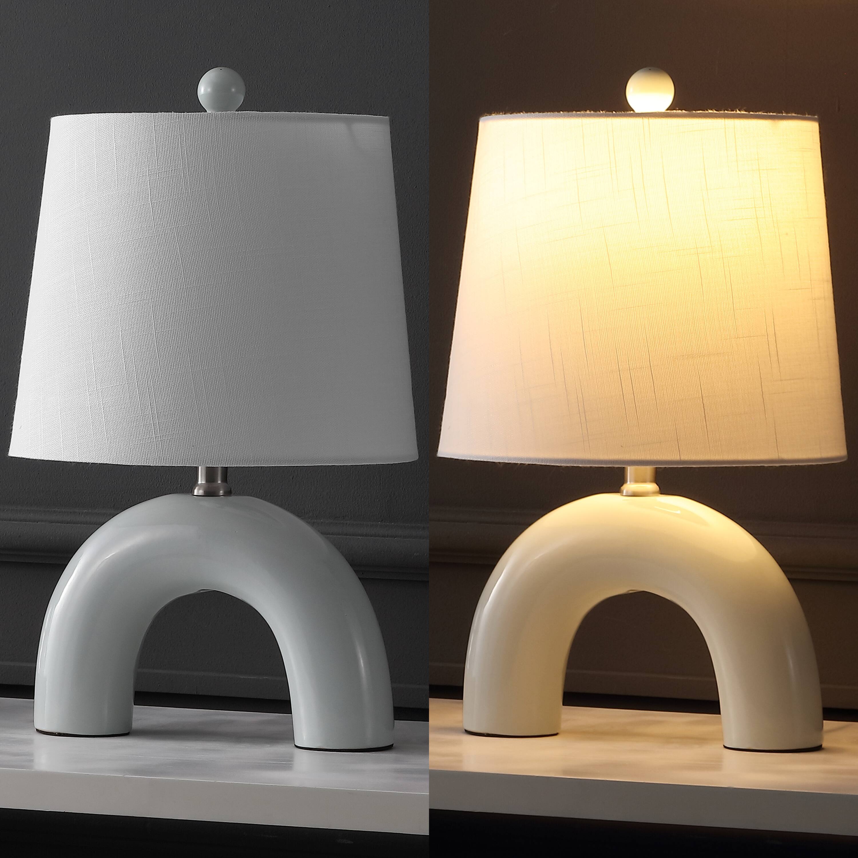 Alt View 5. Jonathan Y - Zadie 17.8 in. Scandinavian Minimalist Ceramic Arch LED Table Lamp, Blue Gray (Set of 2) - Blue Gray.