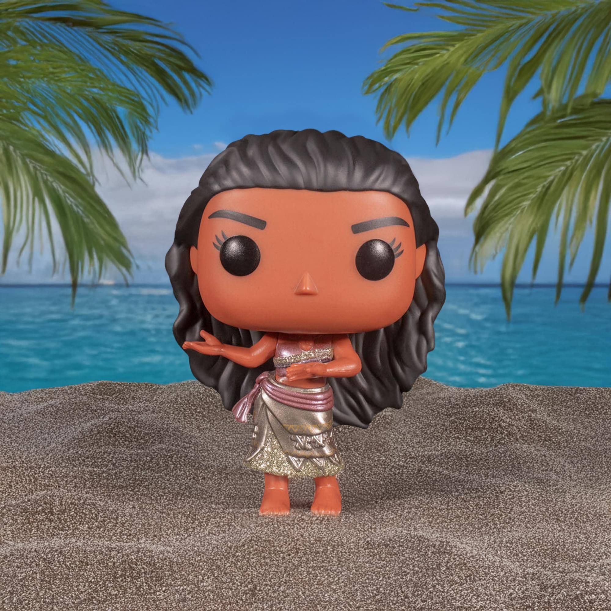 Alt View 2. Funko - Disney Princess Funko POP Vinyl Figure | Moana (Gold) with Pin - Gold.