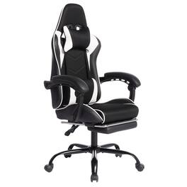Anysun - Massage Gaming Chair with PU Material Seat Moulded Sponge Comfortable and Safe - White