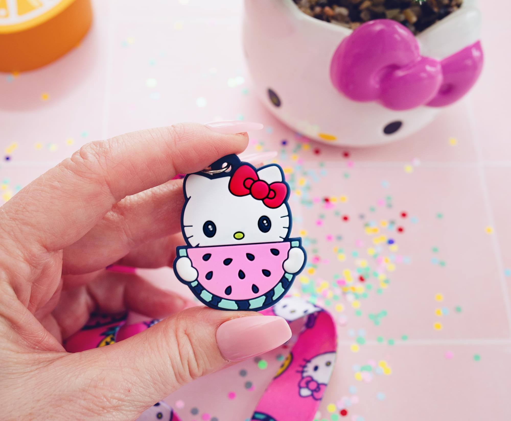Alt View 3. Hello Kitty - Sanrio Hello Kitty Supercute Fruit Strap Lanyard With Watermelon Charm - Pink.