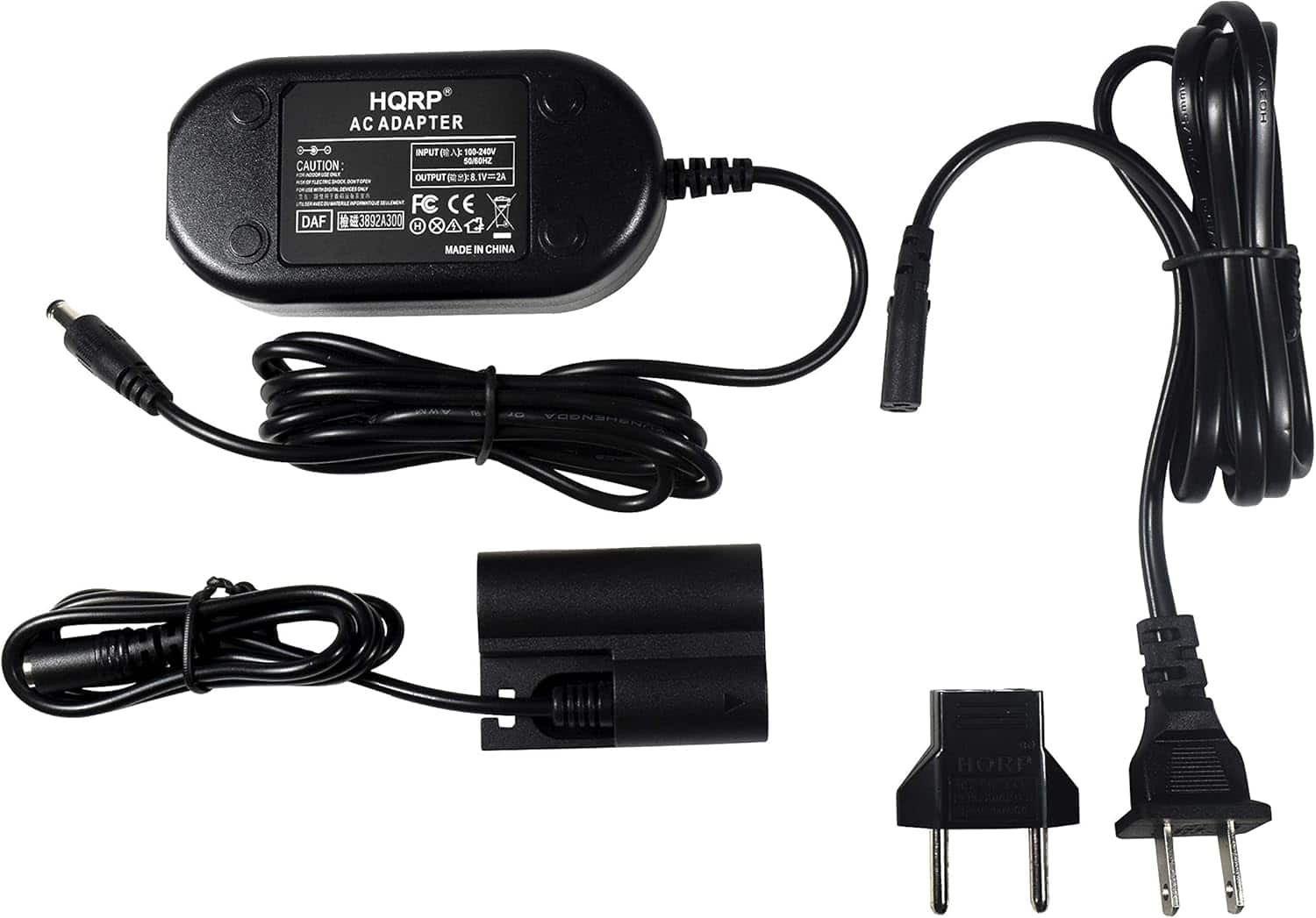 HQRP - AC Adapter Kit for Canon ACK-E2 ACKE2 EOS 5D, 10D, 20D, 20Da, 30D, 40D, 50D, D30 D60 300D, EOS Digital Rebel Camera