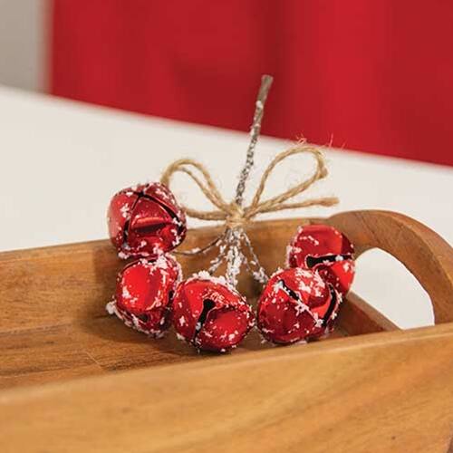 Angle. BreeBe - Snowy Red Mini Jingle Bell Pick 5" - Red.