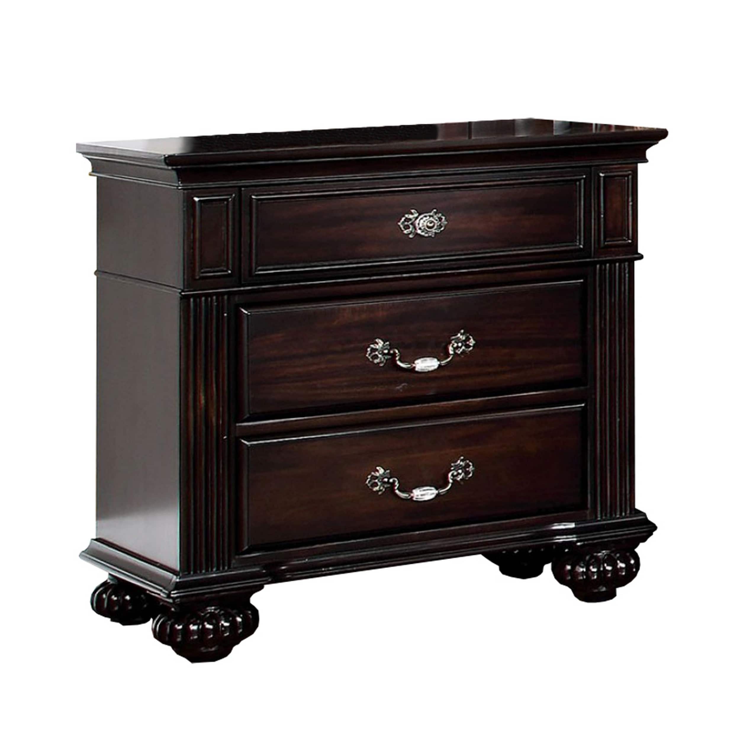 Manhattan Lane - Syracuse Traditional Style Beautiful Nightstand - Dark Walnut