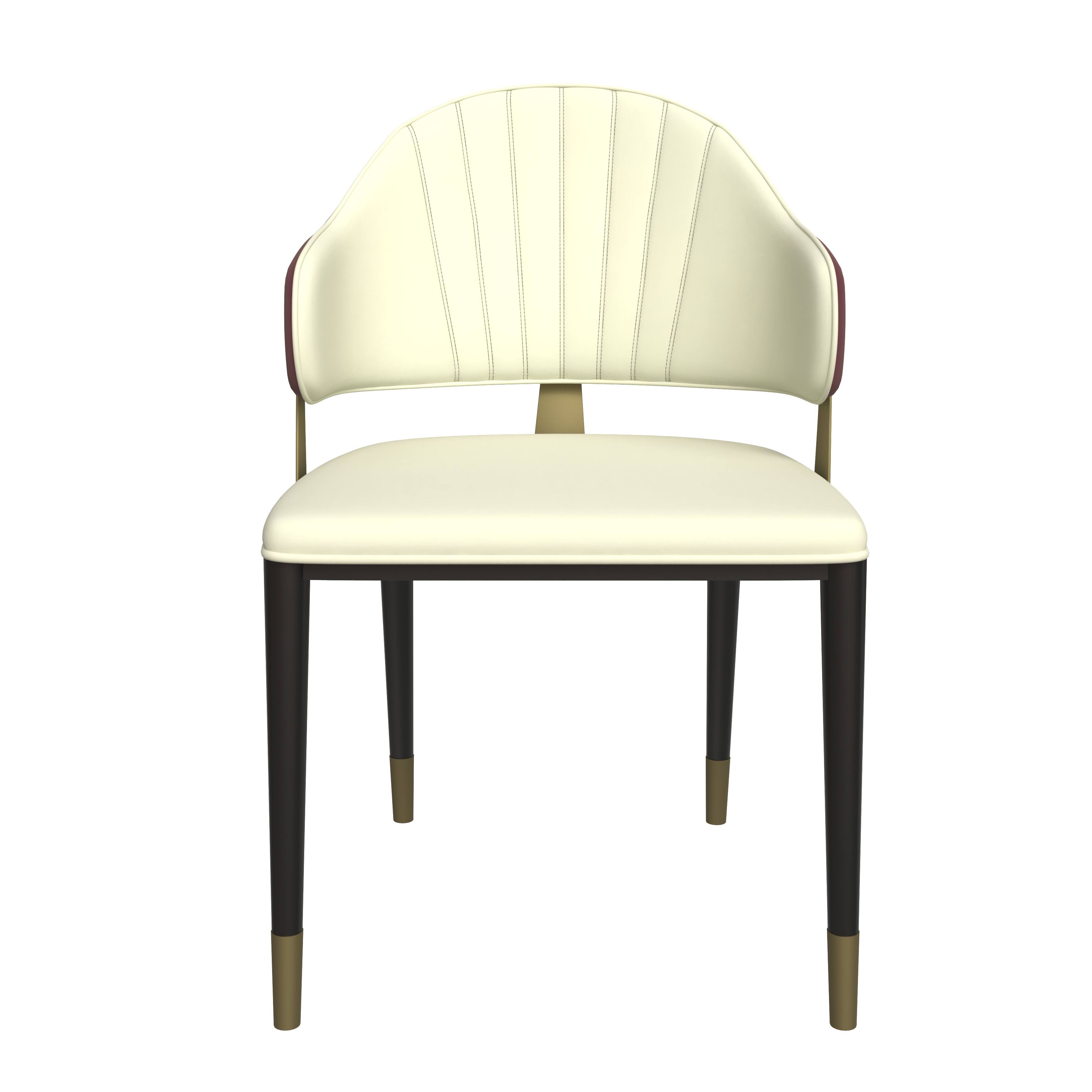 Alt View 3. LeisureMod - Aria Modern PU Leather Dining Chair with Iron Legs - Red.