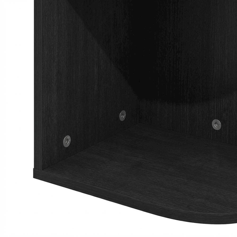 Alt View 2. FurniFact - 4-Tier Corner Bookcase with Open Shelves for Living Room Storage - Blackwood.