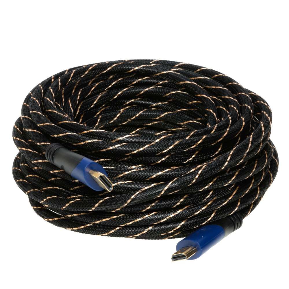 Alt View 4. Cables Direct Online - 40FT HDMI 2.0 Cable 4K 60Hz HDR High-Speed 18Gbps Ethernet ARC Gold-Plated UHD Premium Mesh Jacket for TV Gaming Laptop - Black/Gold Striped.