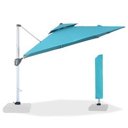 Mondawe - 10ft. Square Aluminum 360-Degree Cantilever Patio Umbrella - Blue