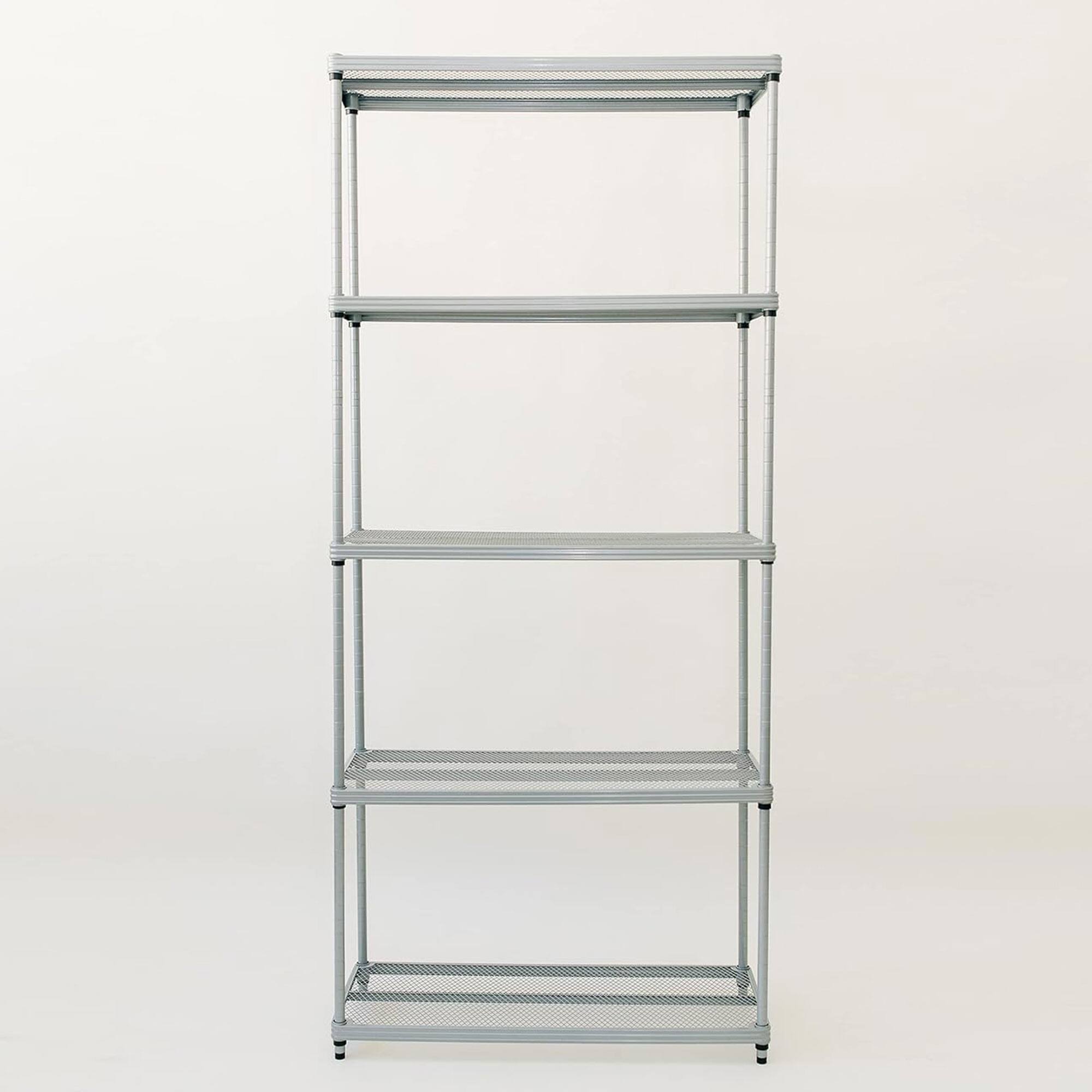 Alt View 5. Design Ideas - Design Ideas MeshWorks 5 Tier Metal Storage Shelving Unit Rack Bookshelf, Silver - Silver.