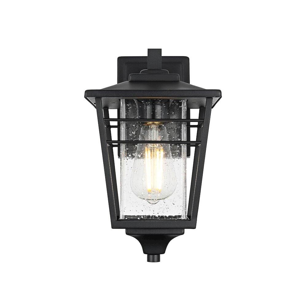 Alt View 1. Elegant Lighting - Croskey 7 inch Outdoor Pendant in Black - Black.