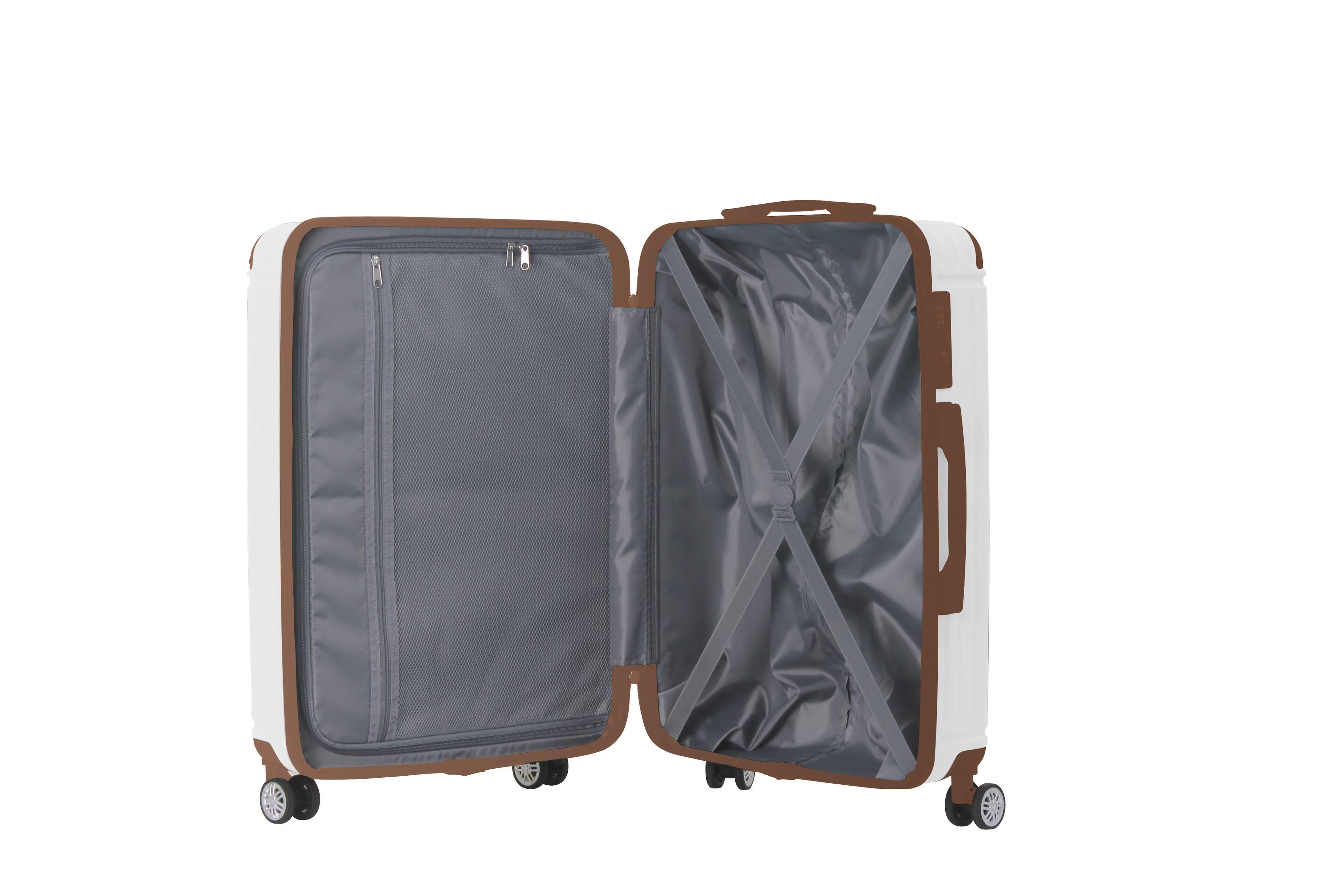 Alt View 10. Bestier - 3-Piece ABS Hardshell Luggage Set (20”/24”/28”) with TSA Lock, Silent Spinner Wheels & Telescopic Handle - Brown.