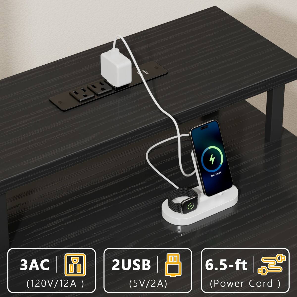 BE
100% Charged
(120V/12A)
2USB (5V/2A)
6.5-ft (Power Cord)