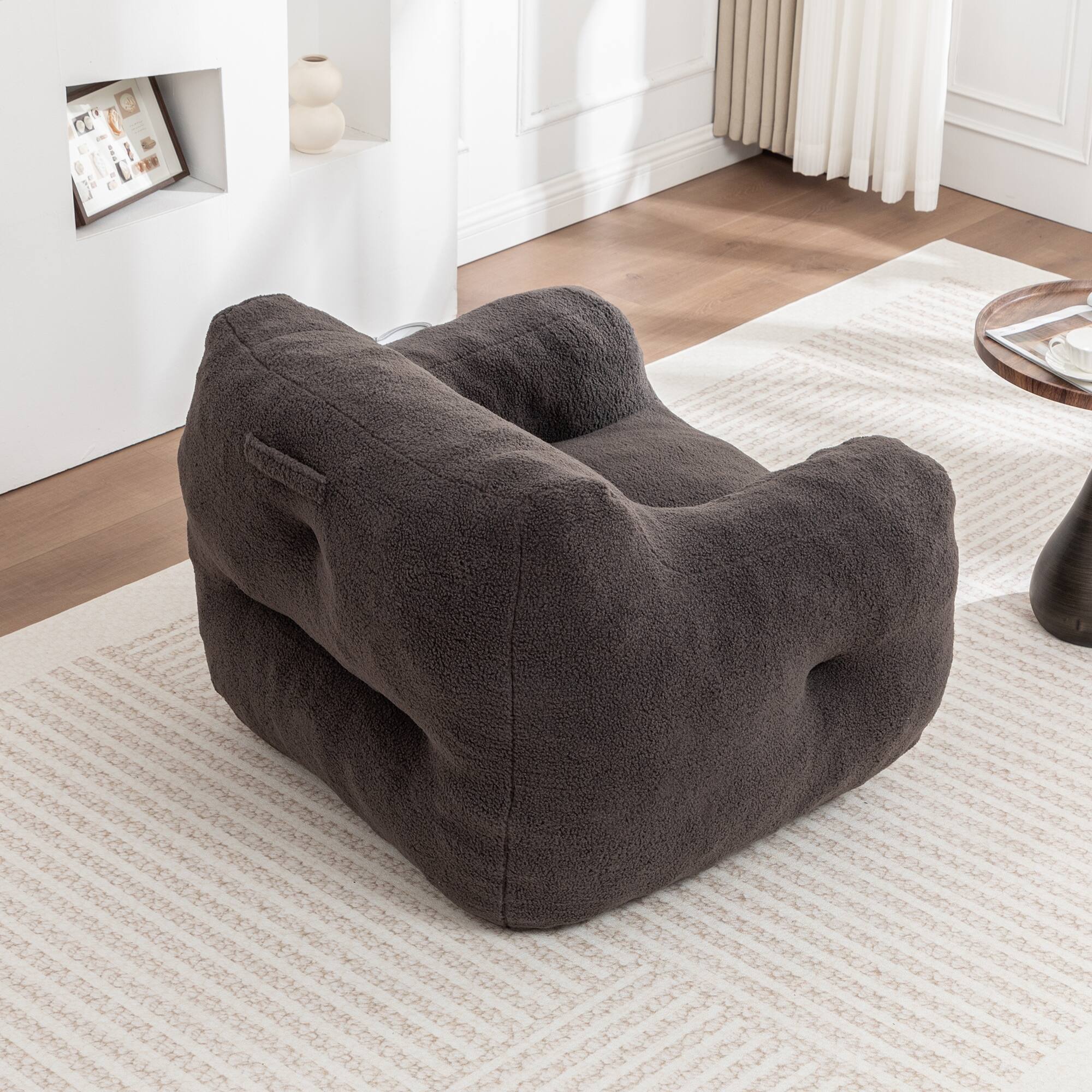 Alt View 6. GOODSILO - Bean Bag Sofa Chair with Armrests - Stuffed High-Density Foam, Lazy Comfy Chair for Adults, Living Room, Bedroom Reading - Dark Gray.