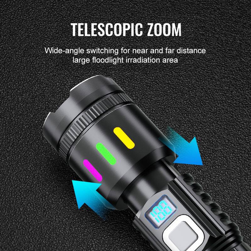 TELESCOPIC ZOOM  
Wide-angle switching for near and far distance large floodlight irradiation area