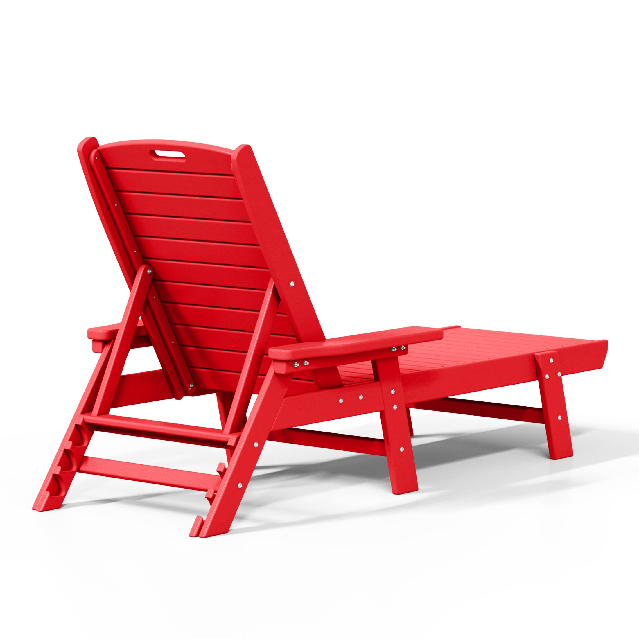 Back. WestinTrends - WestinTrends Malibu Poly Reclining Chaise Lounge - Red.