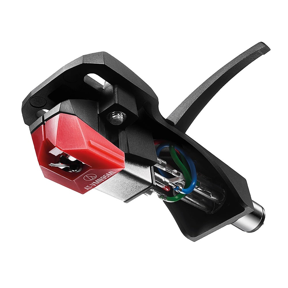 Left. Audio-Technica - Audio Technica AT-VM95ML/H Headshell/Cartridge Kit - Red.