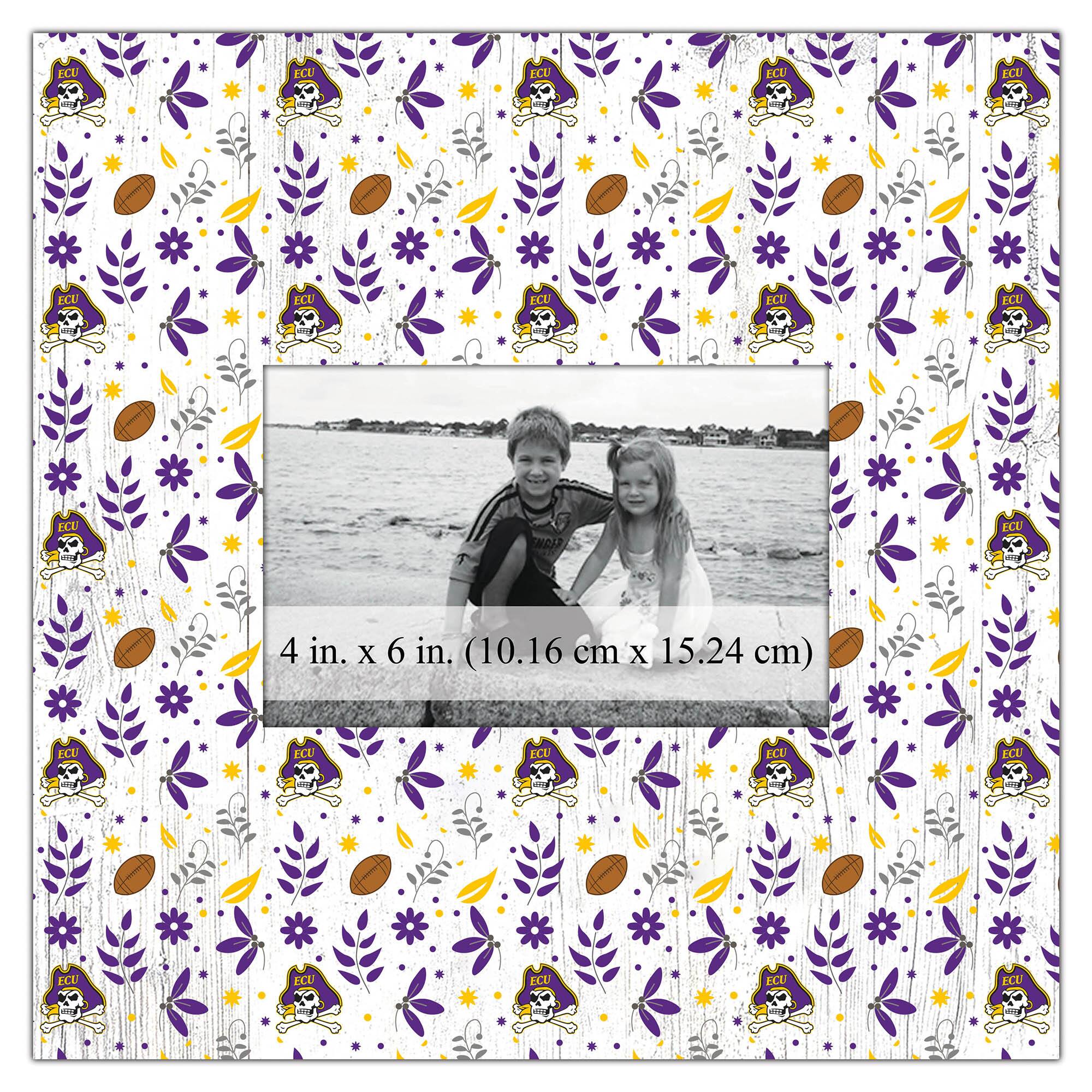 ECU Pirates 10'' x 10'' Floral Pattern Frame