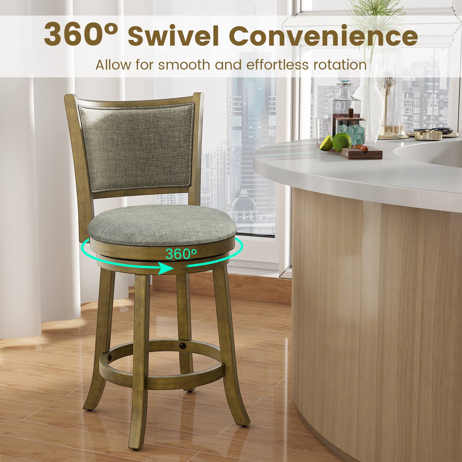 360° Swivel Convenience  
Allow for smooth and effortless rotation