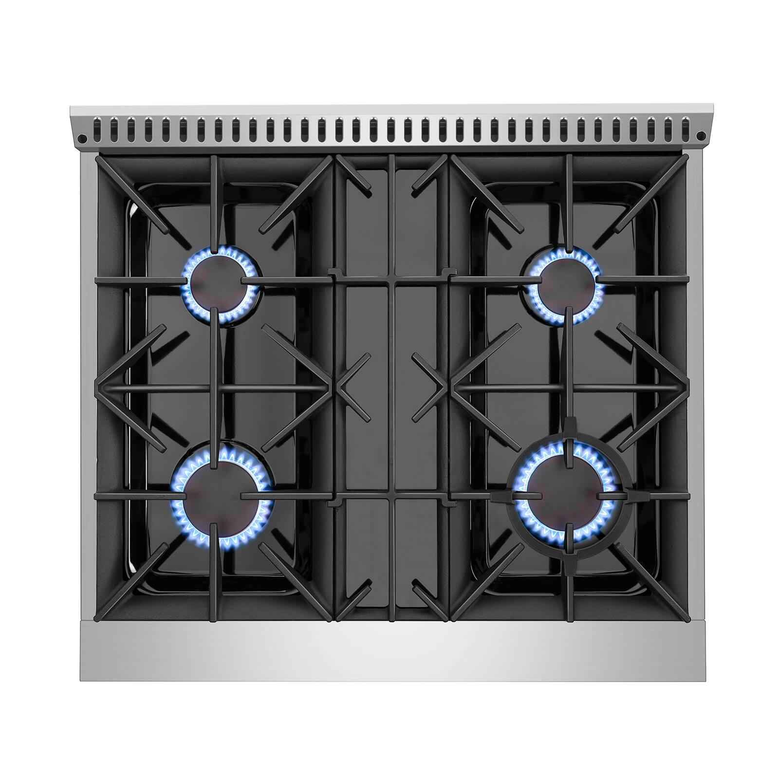 Alt View 5. Empava - 30 in. 4.2 cu. ft. Pro-Style Slide-In Single Oven Gas Range with 4 Sealed Ultra High-Low Burners - Stainless steel.