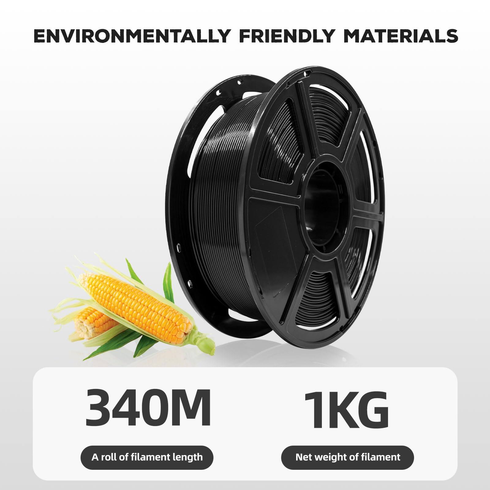 ENVIRONMENTALLY FRIENDLY MATERIALS

340M  
A roll of filament length

1KG  
Net weight of filament