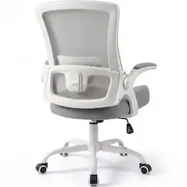 Celtoss - Ergonomic Office Chair, High-Back Mesh Computer Chair with Adjustable Height, Flip-Up Armrests & Lumbar Support - Steel Base-Gray