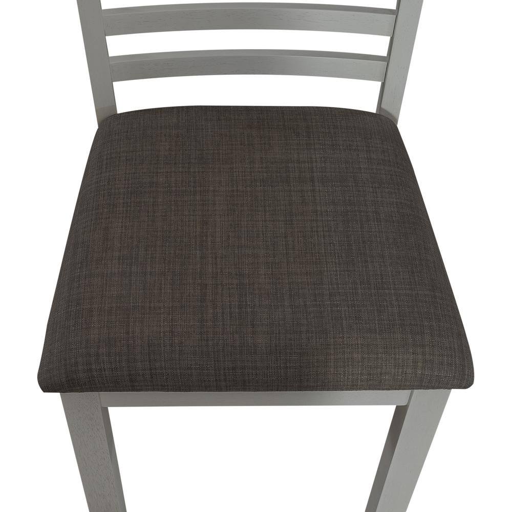 Back. Liberty Furniture Industries - Uph Ladder Back Side Chair (RTA) - Set of 2 Transitional White - Grey.