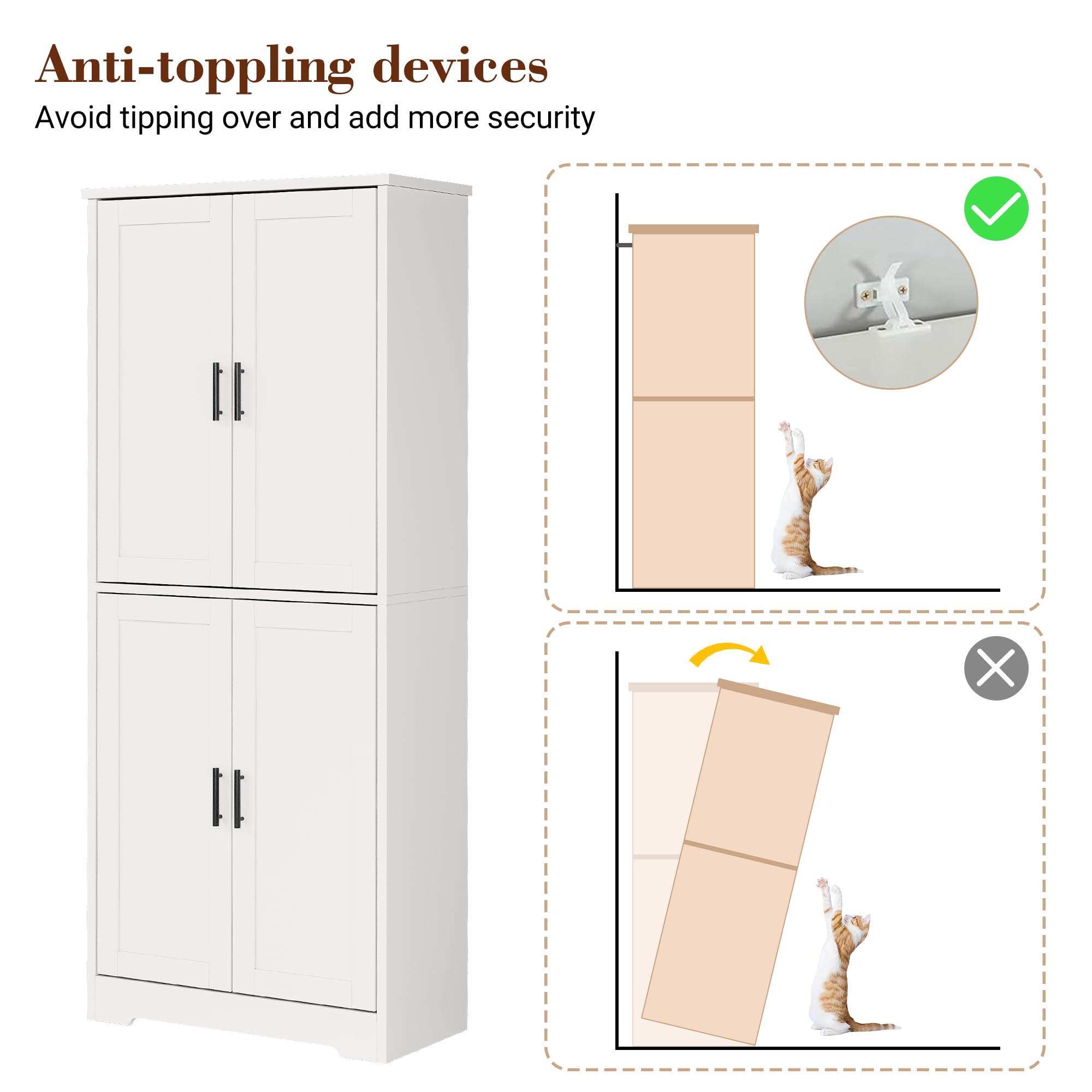 Anti-toppling devices  
Avoid tipping over and add more security