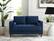 Alt View 2. Lifestyle Solutions - Langford Loveseat with Upholstered Fabric and Eucalyptus Wood Frame - Navy Blue.