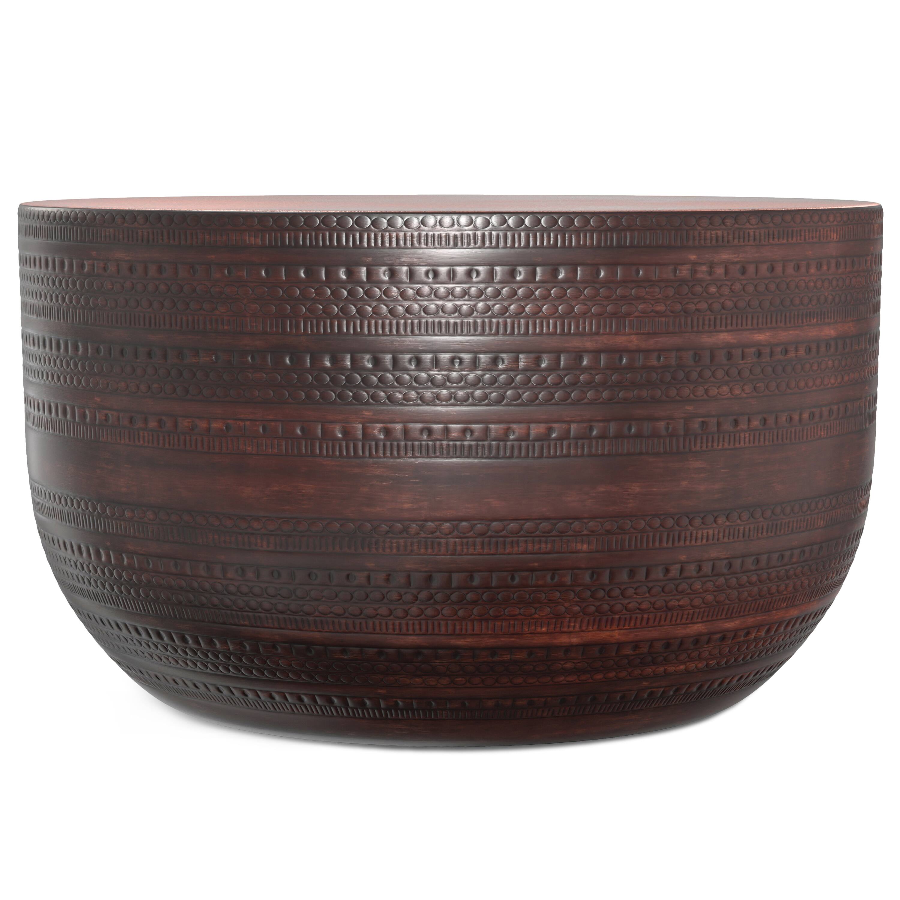 Left. Simpli Home - Johnsen 29.5 inch Wide Boho Metal Coffee Table in Oil Rubbed Bronze Iron, Assembled - Bronze.