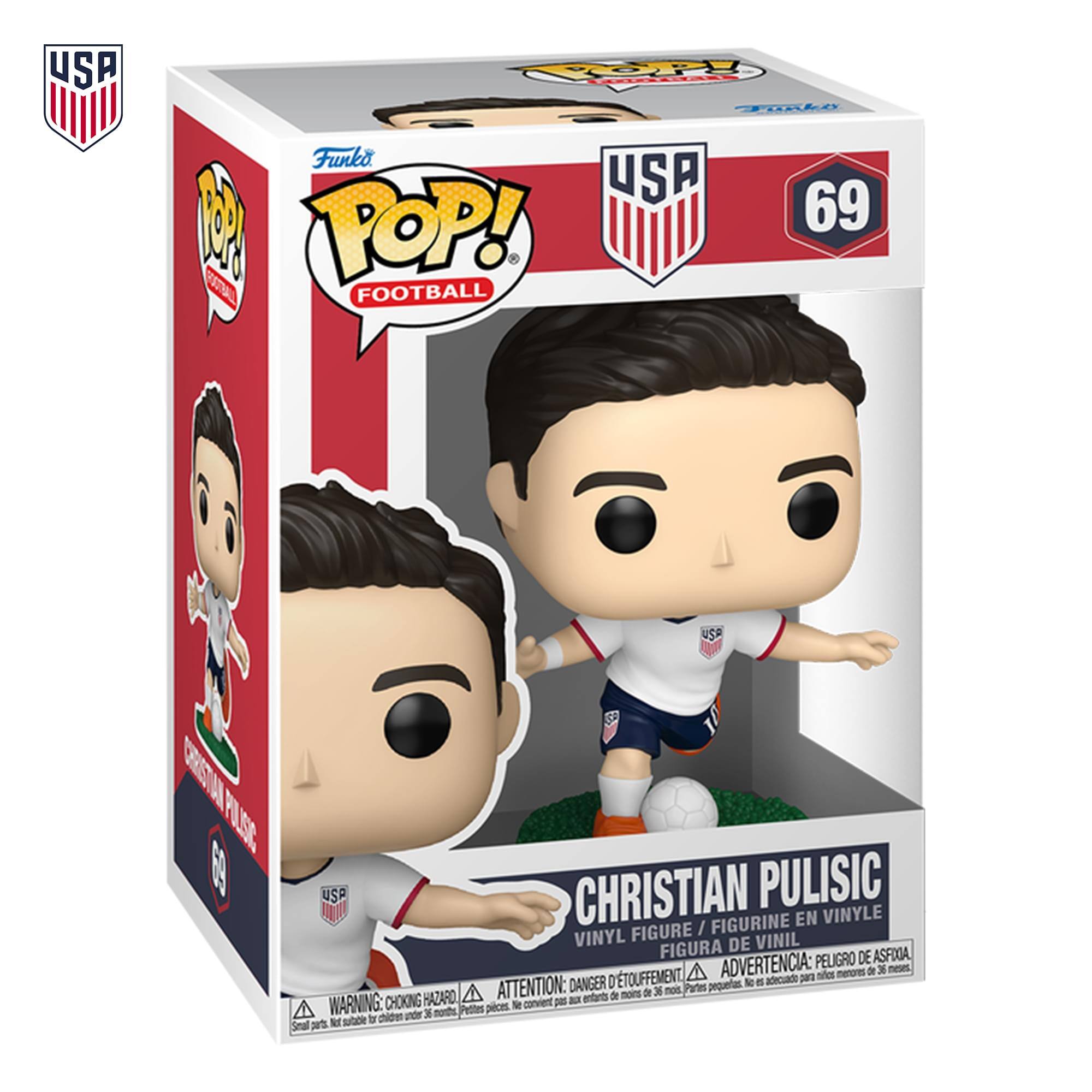 USA FOP B COAER Funko USA 69 1 TOP!  
FOOTBALL CRRSTAL PULSE 68 0 USP CHRISTIAN PULISIC FIGURINE EN VINYLE FIGURE / VINYL DE VINIL FIGURA DE ASFIIA  
ADVERTENCIA PELIGRO A menows De M neses D'TOUFFEMENT adkouade para the ATTENTION: DANGER pequetas o e de 36 nos Parte CHOKING HAZARO A pI a entarnts de nons A WARNING: pices.  
convient undr 3 moths Petites Mo sutable I chiden Smal p

---

USA  
Funko POP! FOOTBALL  
69  
CHRISTIAN PULISIC  
VINYL FIGURE / FIGURINE EN VINYLE / FIGURA DE VINIL  
WARNING: CHOKING HAZARD - ATTENTION: DANGER D'ÉTOUFFEMENT - ADVERTENCIA: PELIGRO DE ASFIXIA  
Small parts. Not suitable for children under 3 years. Pequeñas piezas. No es adecuado para niños menores de 3 años.