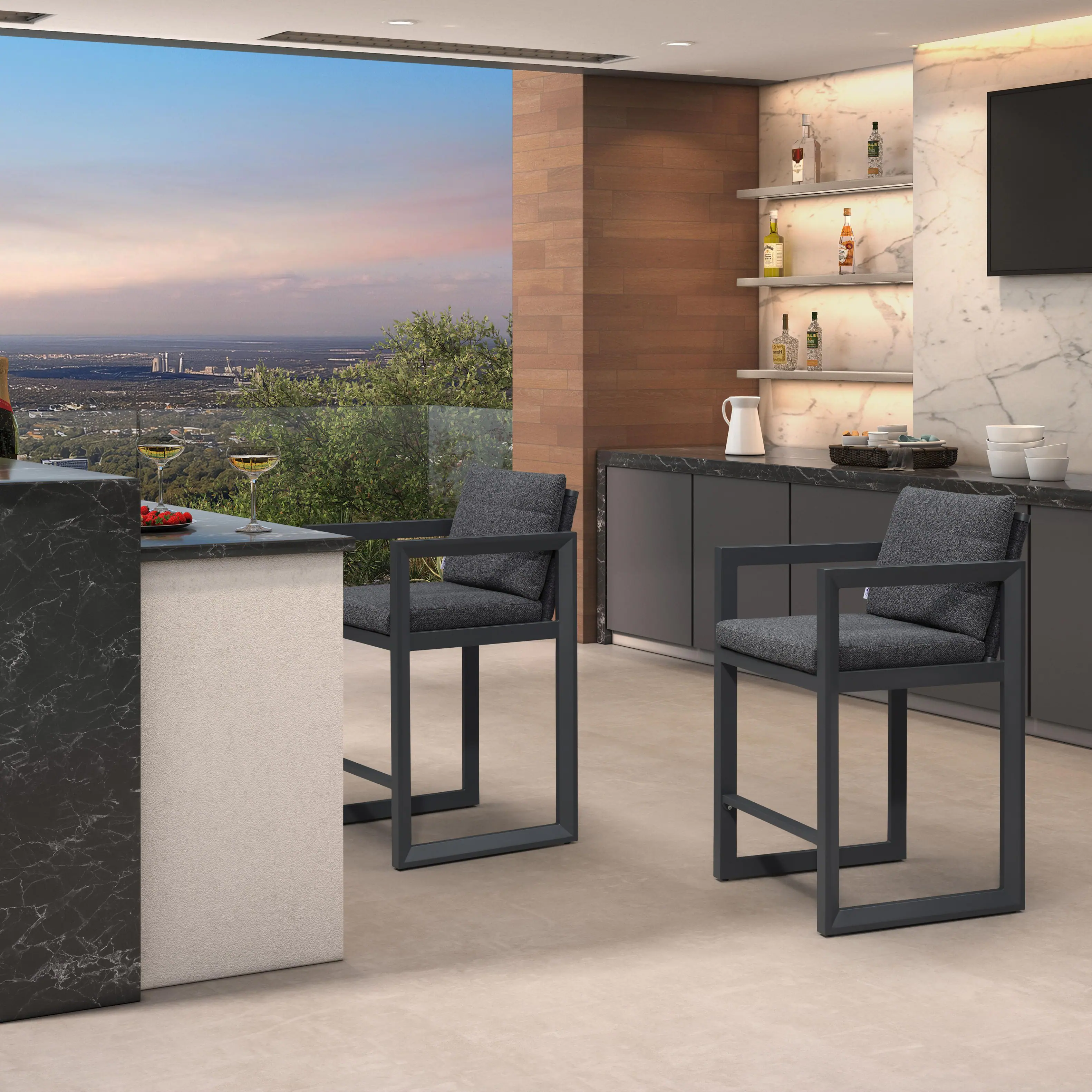 Dark Grey-Counter Stool