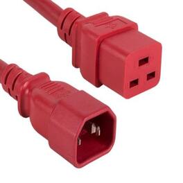Sanoxy - Cables and Adapters; 4ft 14 AWG 15A 250V Power Cord (IEC320 C14 to IEC320 C19) - Red