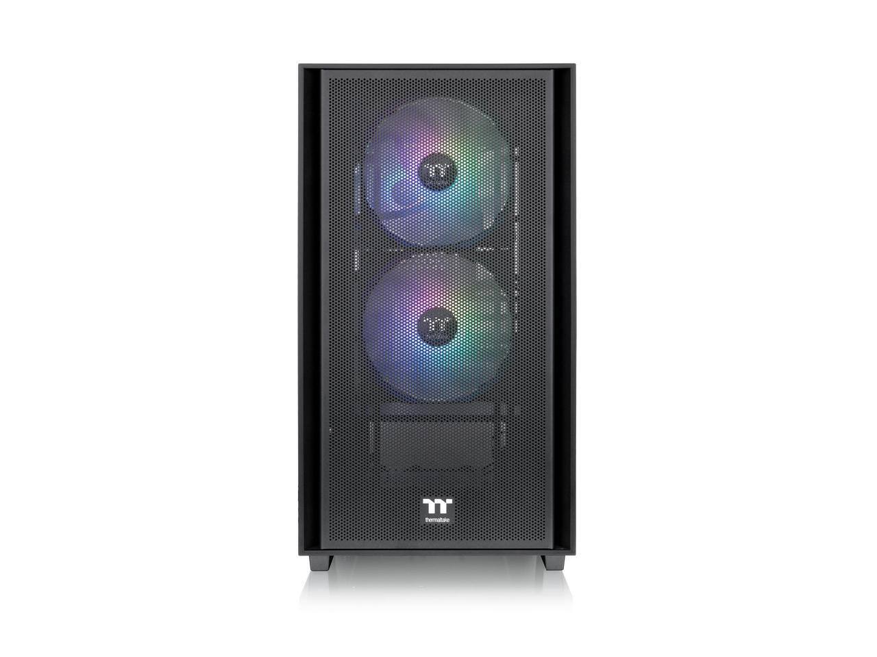 Alt View 1. Thermaltake - Thermaltake Versa H16 TG ARGB Black Micro ATX Case with Tempered Glass and 3 Fans - Black.