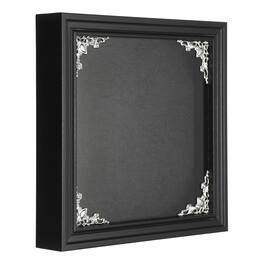 Unique Bargains - Shadow Box Frame, 7x7 Inch Wooden Display Case with Clear Glass Cover for Photo Memorabilia Dried Flower - Black