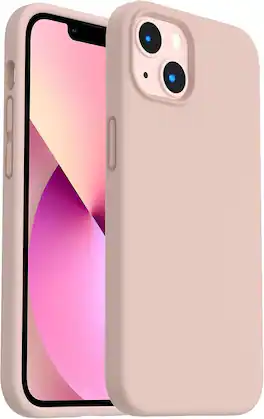 Ornarto - Shockproof Liquid Silicone Designed for iPhone 13 Case Anti-Shock Cover Drop Protection 6.1inch - Sand Chalk Pink