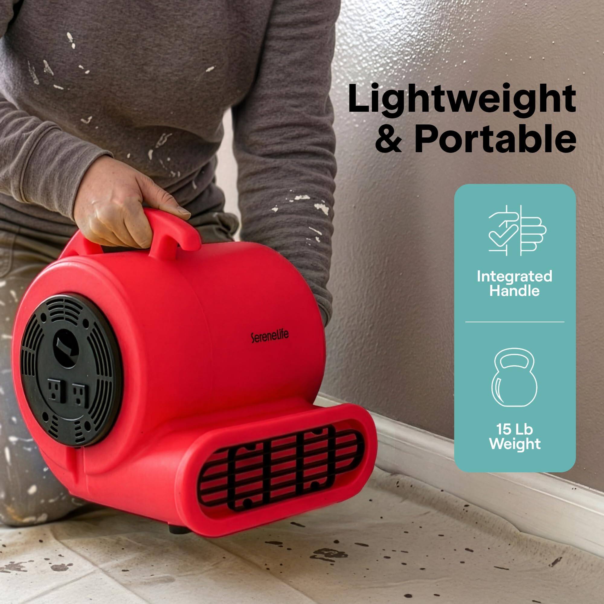 Lightweight & Portable  
Integrated Handle  
15 Lb Weight  
Serenelife
